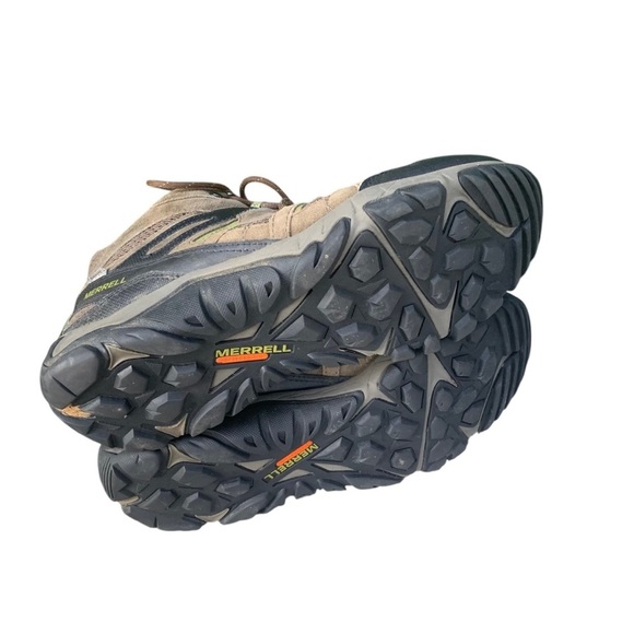 MERRELL Mens Size 12 Hiking Boots BOULDER Brown Suede Select Dry Shoes